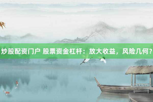 炒股配资门户 股票资金杠杆：放大收益，风险几何？