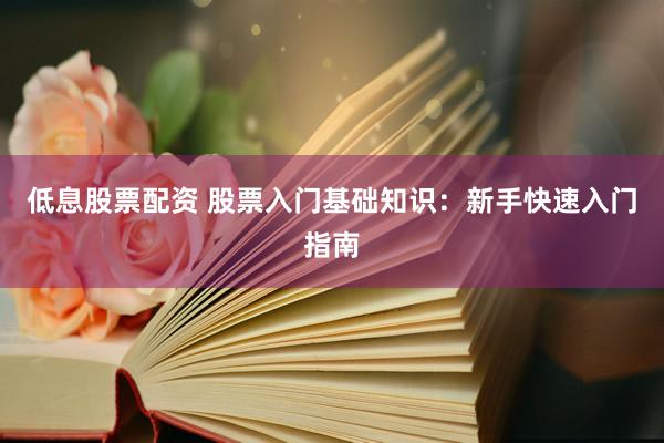 低息股票配资 股票入门基础知识：新手快速入门指南