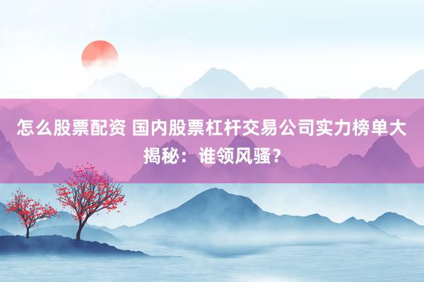 怎么股票配资 国内股票杠杆交易公司实力榜单大揭秘：谁领风骚？