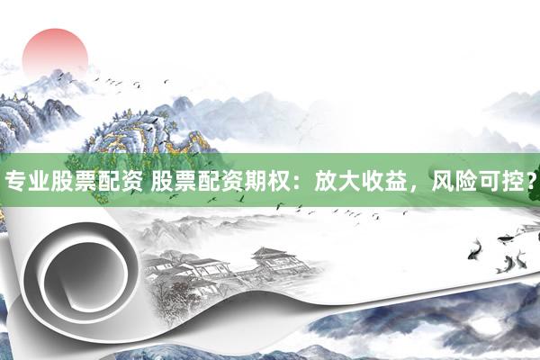 专业股票配资 股票配资期权：放大收益，风险可控？