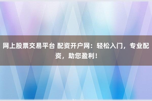 网上股票交易平台 配资开户网：轻松入门，专业配资，助您盈利！