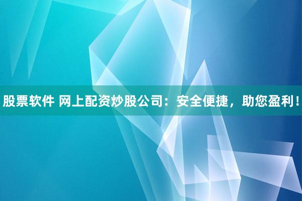 股票软件 网上配资炒股公司：安全便捷，助您盈利！