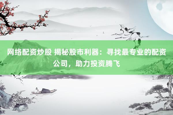 网络配资炒股 揭秘股市利器:寻找最专业的配资公司,助力投资腾飞