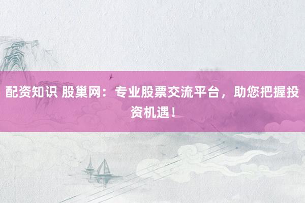 配资知识 股巢网：专业股票交流平台，助您把握投资机遇！