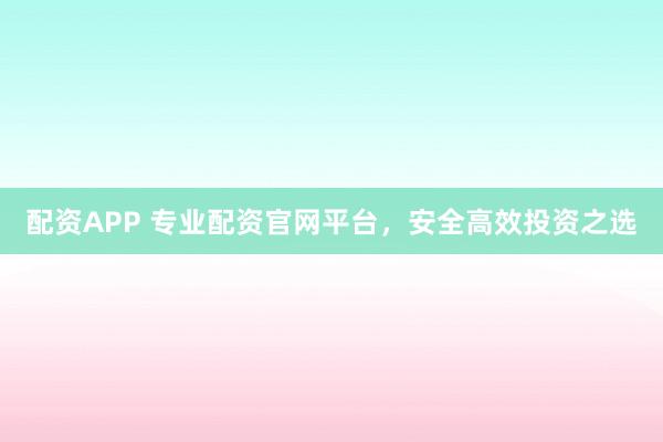 配资APP 专业配资官网平台，安全高效投资之选